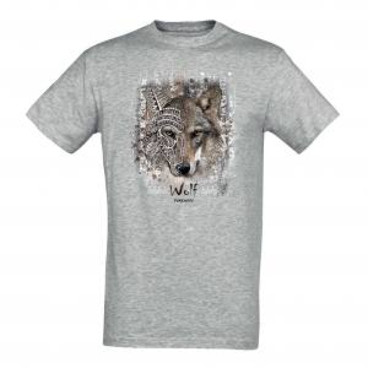 Tshirt unisexe Loup Pyrénées Gris Chiné S