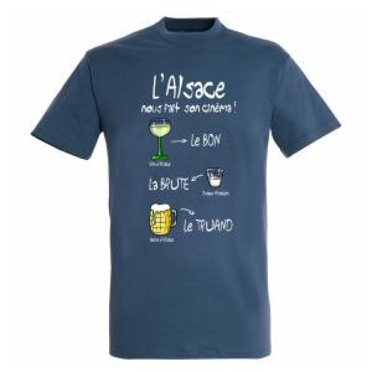 T-shirt unisexe L’Alsace Fait Son Cinéma Denim M