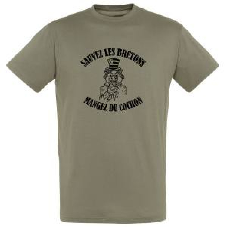 T-shirt unisexe Manger du Cochon Kaki M