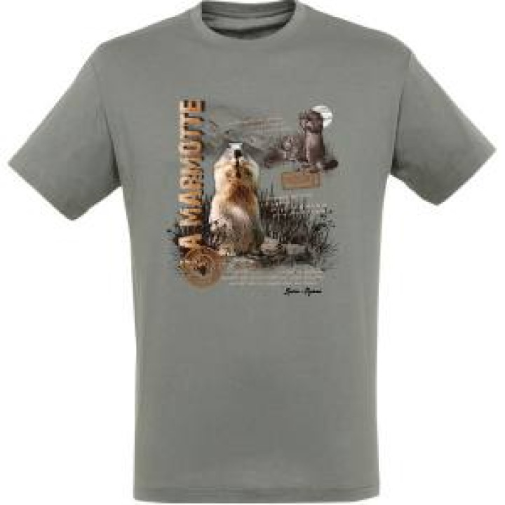 Tshirt unisexe Marmottes Laruns Oxblood Chiné S