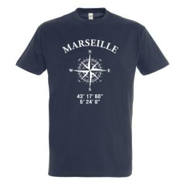 T-shirt unisexe Marseille GPS Blanc XXL