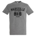T-shirt unisexe Marseille Provence 13 France Gris Chiné S