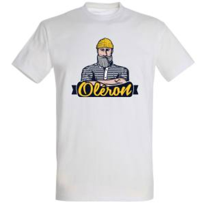 Tshirt unisexe Matelot Oléron  transfert Col Exclusif Blanc M
