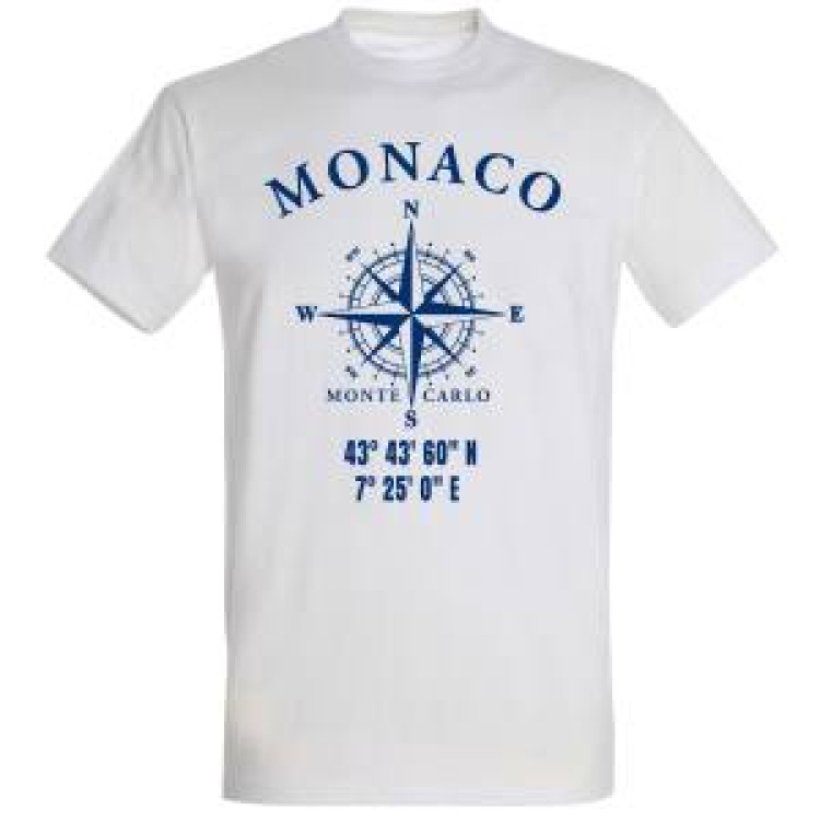 T-shirt unisexe Monaco GPS Blanc S