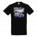 T-shirt unisexe Monaco Monte Carlo Vus du Palais/ Voiture Rallye Noir Profond S