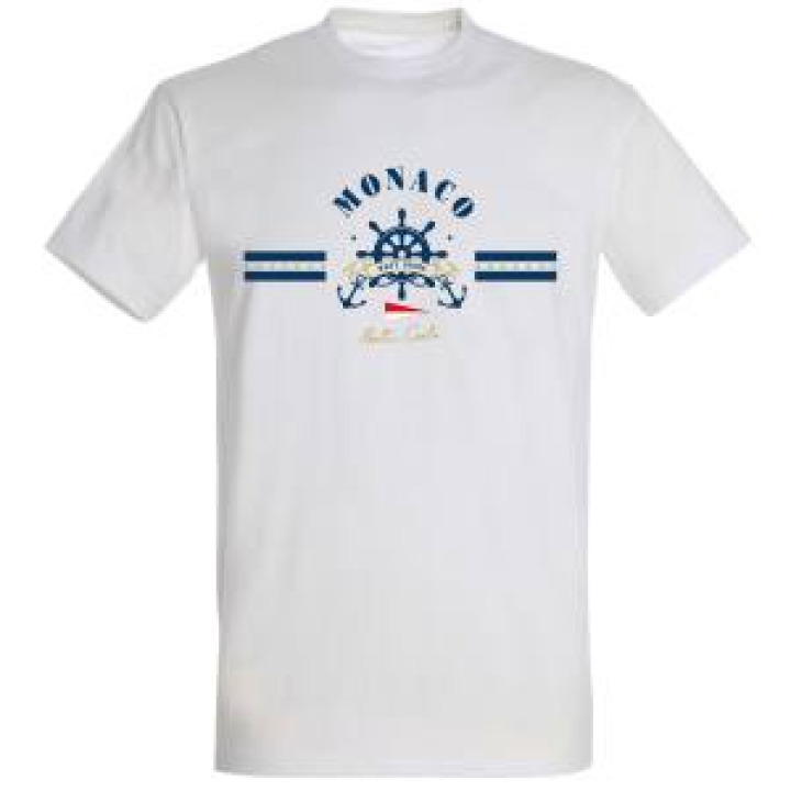 Tshirt unisexe Monaco Navy Cruise Monte Carlo Blanc S