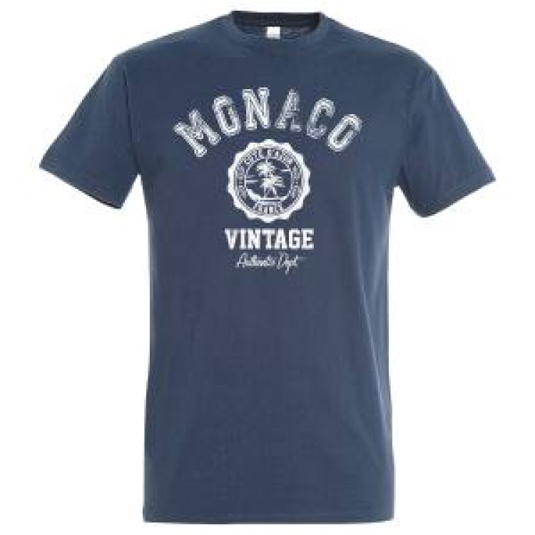 T-shirt unisexe Monaco Vintage Gris Chiné XL