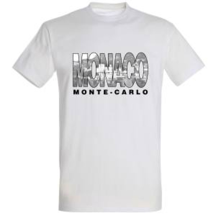 Tshirt unisexe Monaco Vue du Palais Monte Carlo Blanc S