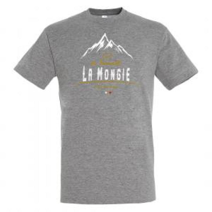 Tshirt unisexe Montagne Col du Tourmalet 2115m la Mongie Gris Chiné S