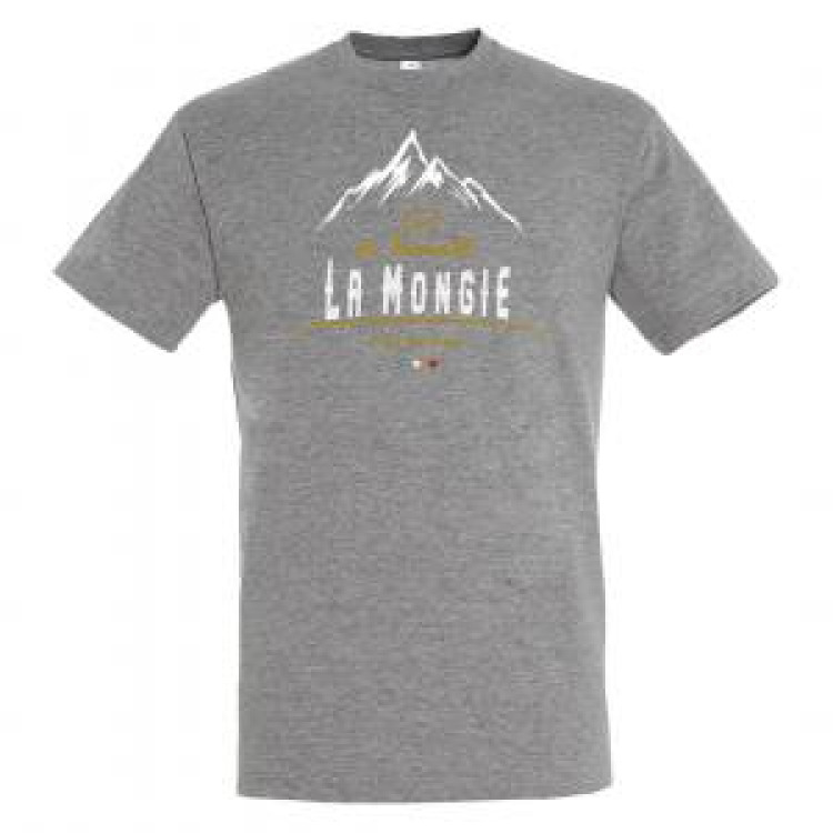 T-shirt unisexe Montagne Col du Tourmalet 2115m la Mongie Gris Chiné M