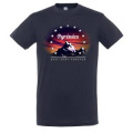T-shirt unisexe Montagne Etoiles Pyrénées (Version sans les Skis) Marine XS