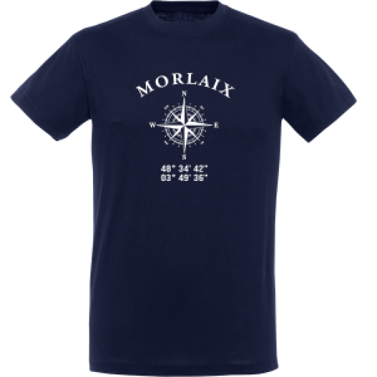 T-shirt unisexe Morlaix GPS Marine L