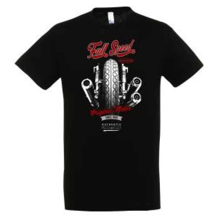 Tshirt unisexe Moto Full Speed  logo Authentic Ouest Coast Noir Profond XS