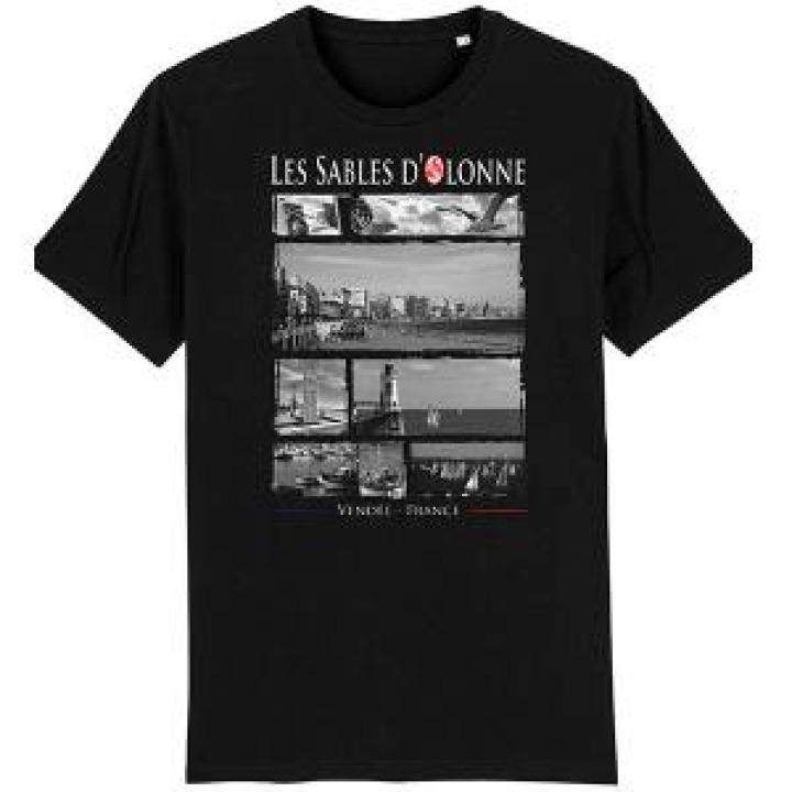 Tshirt unisexe Multi Vues les Sables dOlonne Vendée Noir Profond M