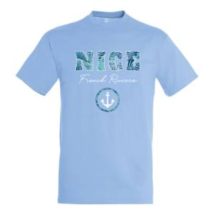 T-shirt unisexe Nice French Riviera Ancre Denim S