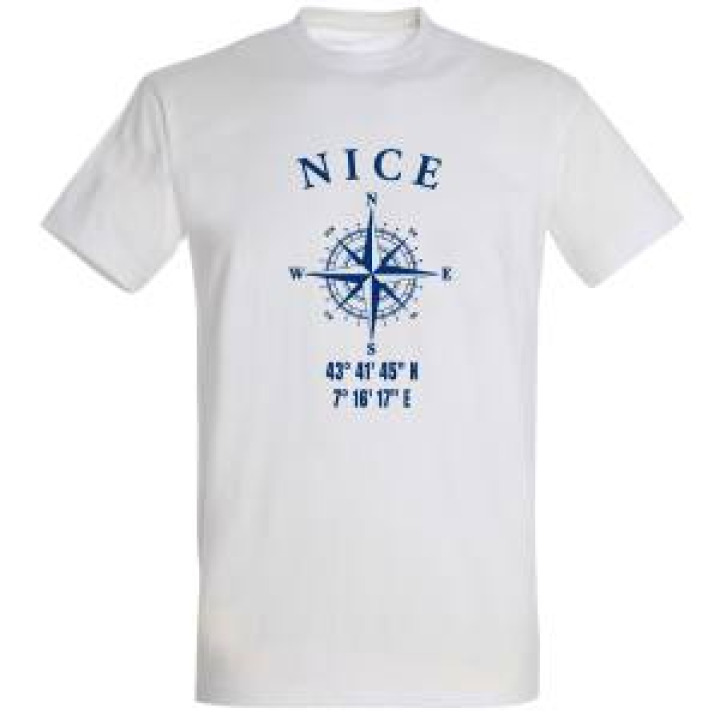 Tshirt unisexe Nice GPS Blanc S