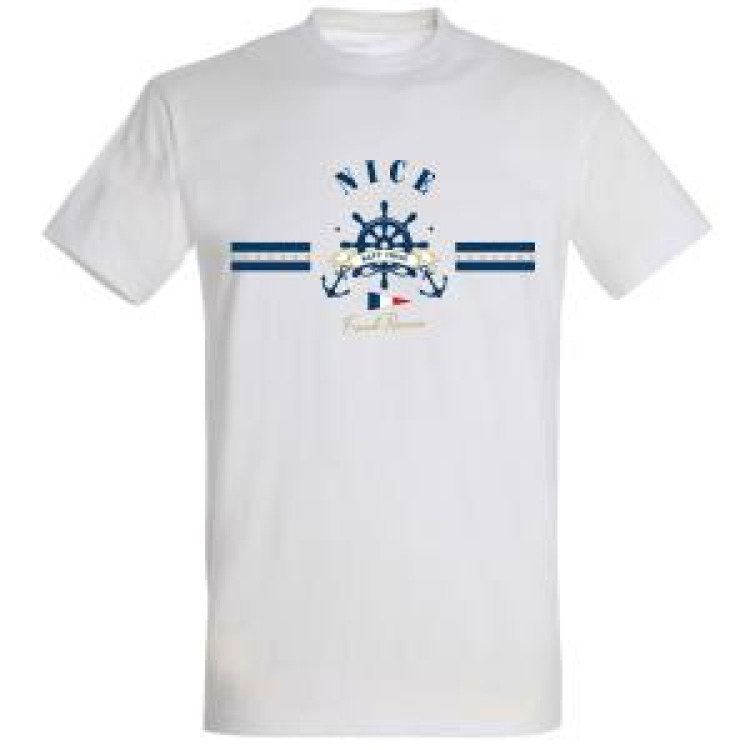 T-shirt unisexe Nice Navy Cruise French Riviera Marine L