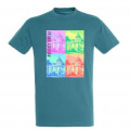 T-shirt unisexe Nice Pop art Bleu canard XS
