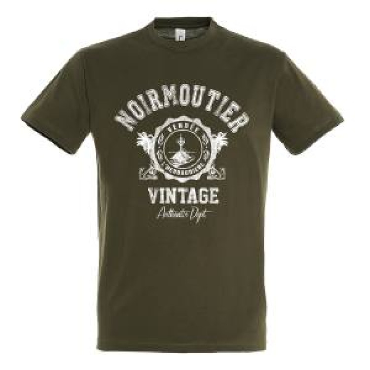 T-shirt unisexe Noirmoutier Vendée Vintage l’Herbaudière Army S