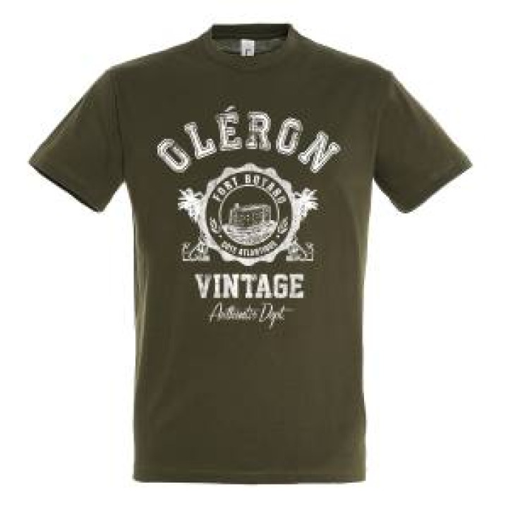 Tshirt unisexe Oléron Vintage Vue du Fort Boyard Army M