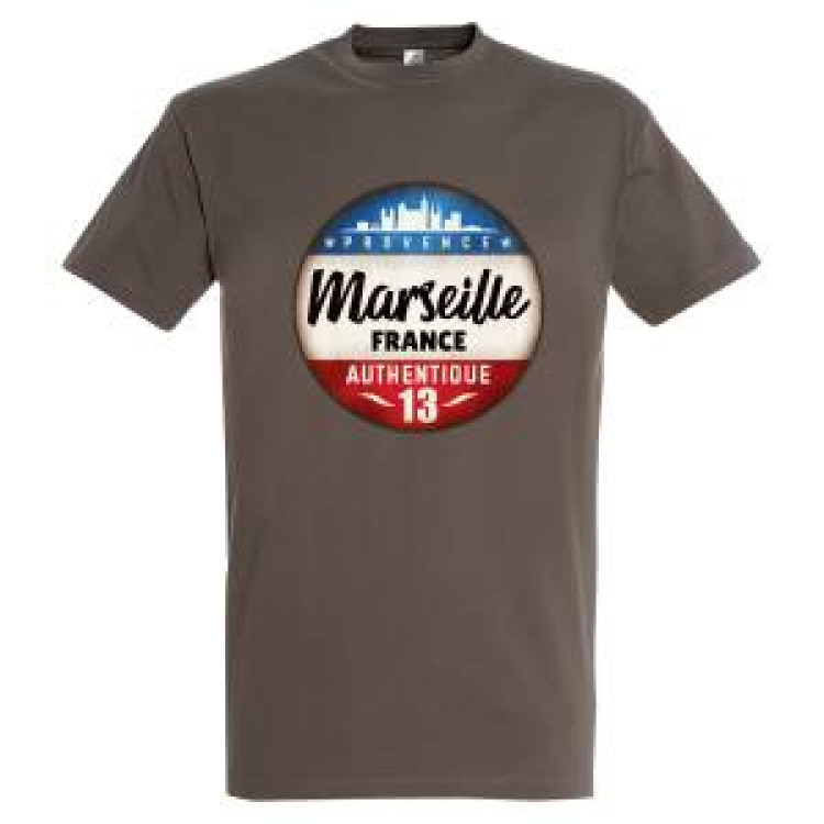T-shirt unisexe (Ombre de Marseille) Provence Marseille France Authentique 13 Zinc S