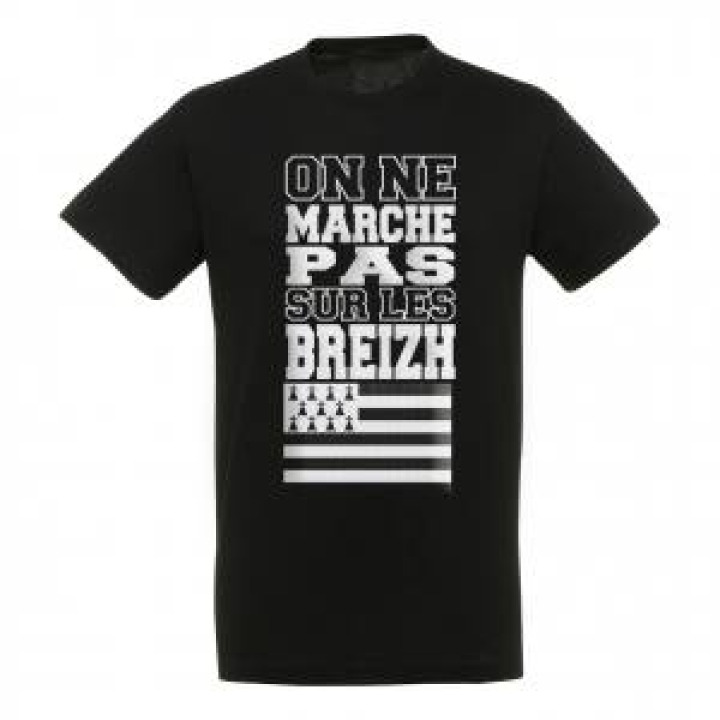 Tshirt unisexe On ne Marche Pas sur les Breizh Noir Profond S