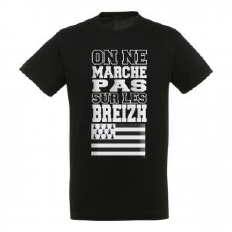 T-shirt unisexe On ne Marche Pas sur les Breizh Noir Profond S
