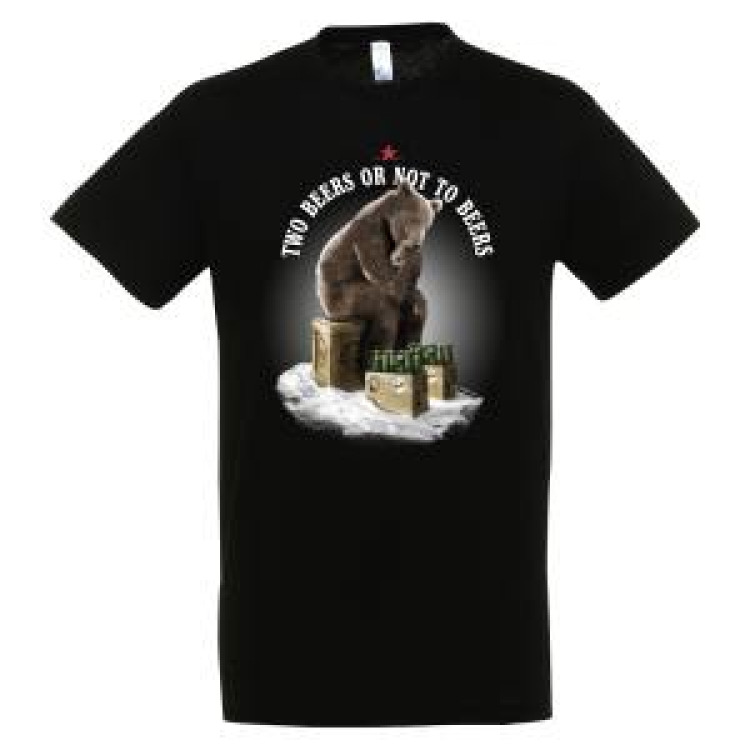 T-shirt unisexe Ours Bi&egrave;res Noir Profond M