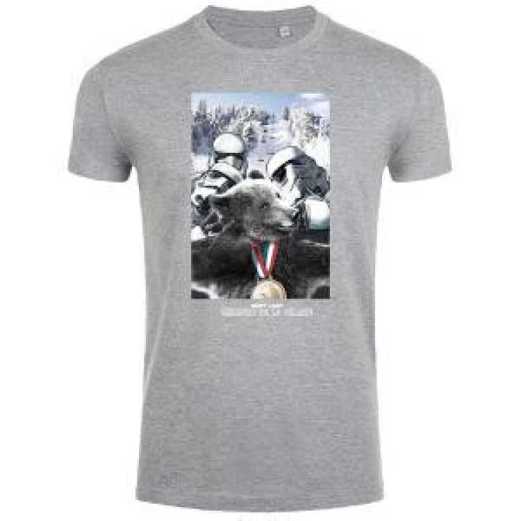 T-shirt unisexe Ours Champion de la Galaxie Saint Lary Gris Chiné L