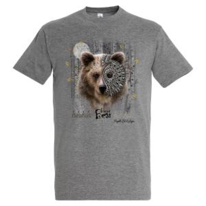 Tshirt unisexe Ours Native Tribes Payolle Col dAspin kaki chiné S
