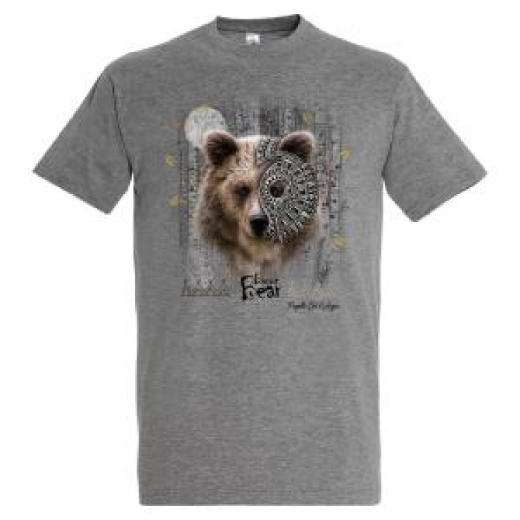 T-shirt unisexe Ours Native Tribes Payolle Col d&rsquo;Aspin Gris Chin&eacute; M