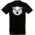 T-shirt unisexe Ours Polaire + transfert Blanc Zoo de la Flèche en Bas à droite Noir Profond XS