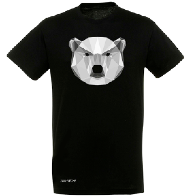 T-shirt unisexe Ours Polaire + transfert Blanc Zoo de la Flèche en Bas à droite Noir Profond XXL
