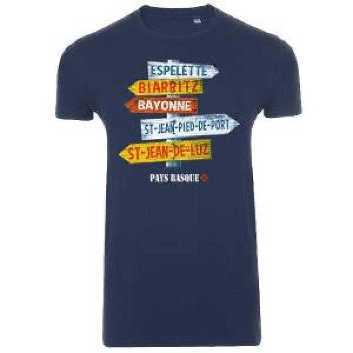 Tshirt unisexe Panneau Pays Basque Marine XS