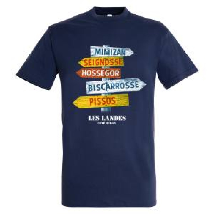 Tshirt unisexe Panneaux Pissos Hossegor Seignosse Mimizan Biscarrosse Les Landes Denim L