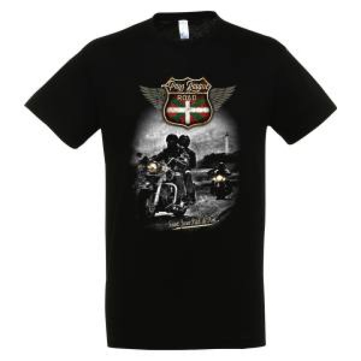 Tshirt unisexe Pays Basque Road Saint Jean Pied de Port Noir Profond XS
