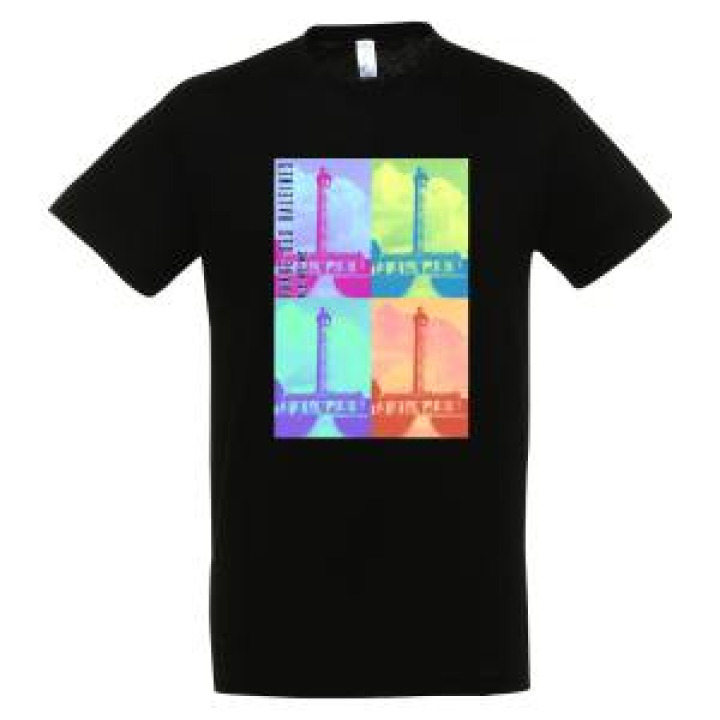 Tshirt unisexe Phare des Baleines Île de Ré Pop art Noir Profond S