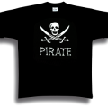 T-shirt unisexe Pirate (S4428) Noir Profond S