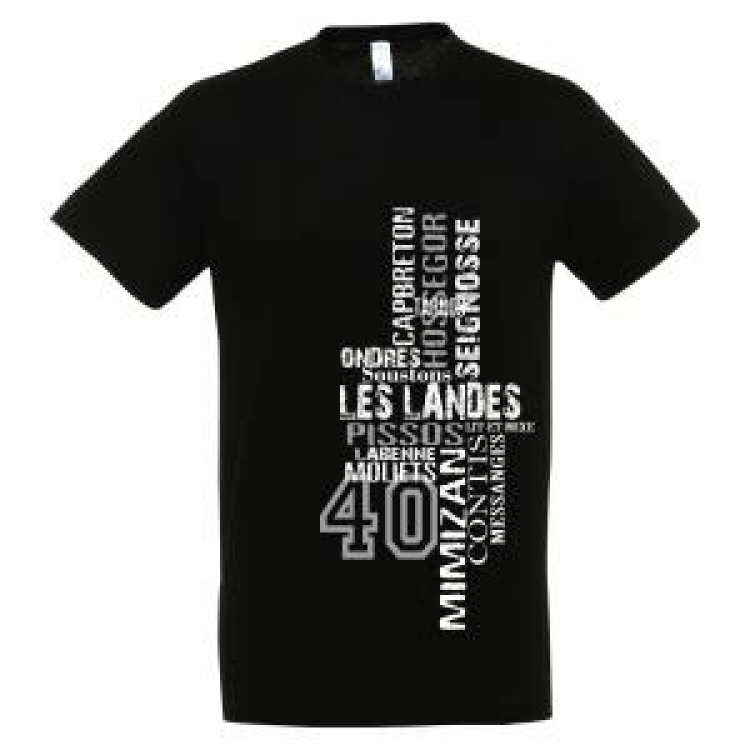 T-shirt unisexe Pissos 40 Les Landes Noir Profond XL