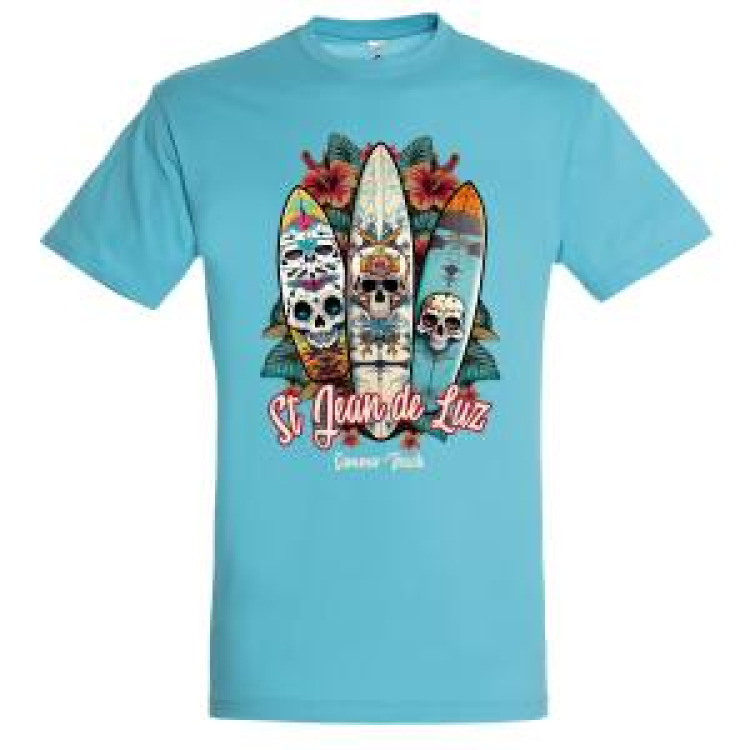 T-shirt unisexe Planches de Surfs Saint Jean de Luz Bleu Atoll XS