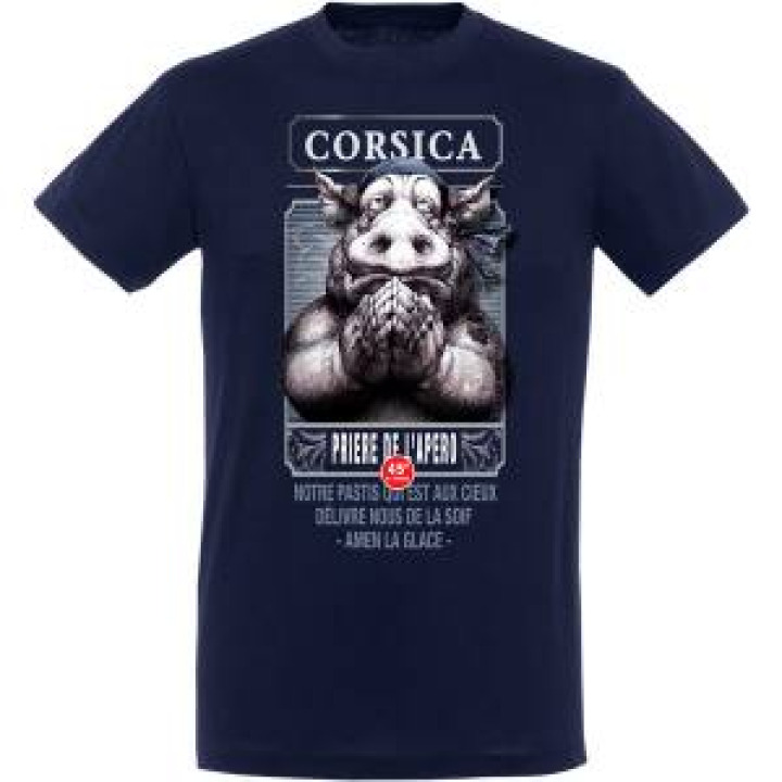 Tshirt unisexe Prière de lapéro Marine M