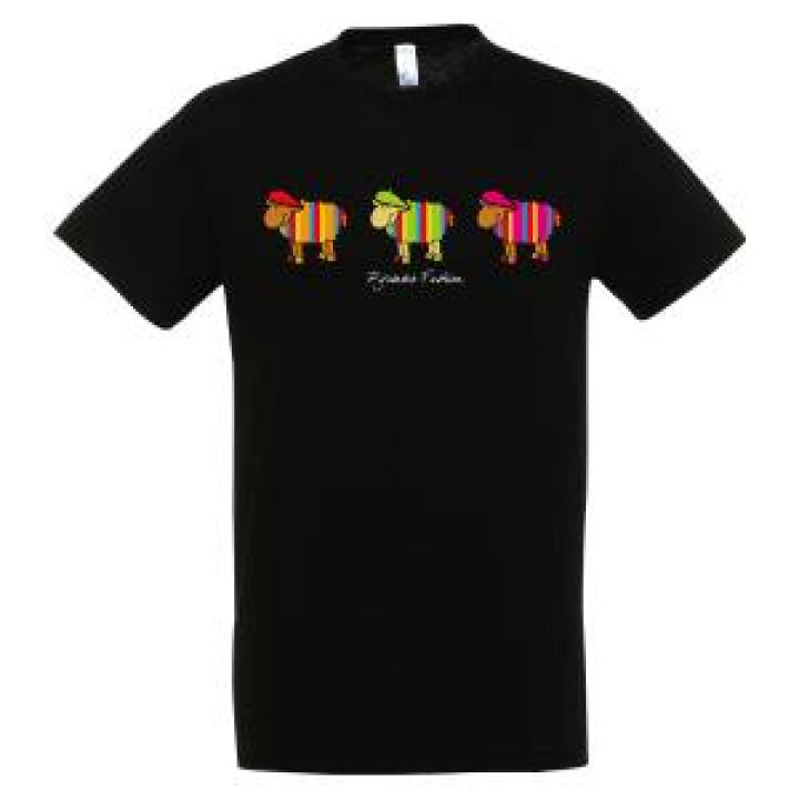 Tshirt unisexe Pyrénées Fashion 3 Moutons Noir Profond XS