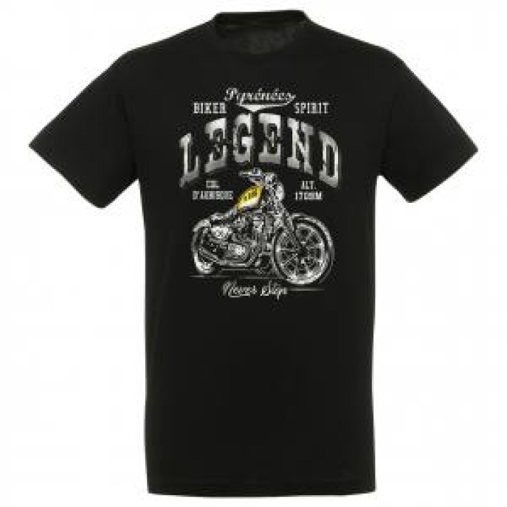Tshirt unisexe Pyrénées Légende Biker Col dAubisque Noir Profond XS