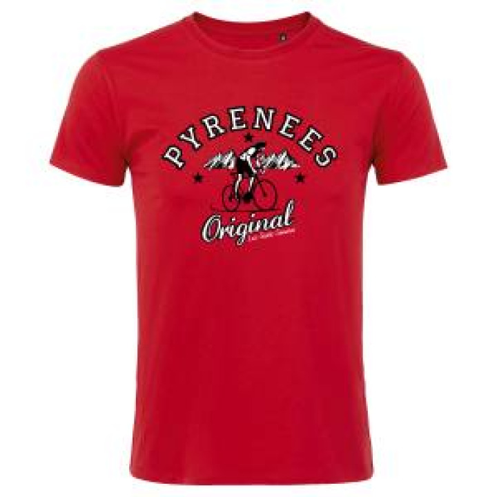 Tshirt unisexe Pyrénées Original Cylcliste Luz Saint Sauveur Rouge S