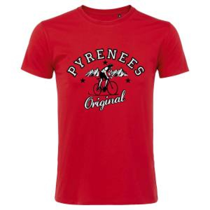 Tshirt unisexe Pyrénées Original Cylcliste Rouge S