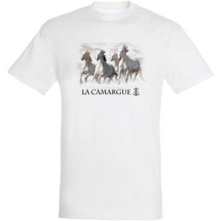 T-shirt unisexe Quatre Chevaux dans l&rsquo;eau Blanc S