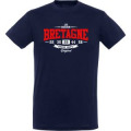T-shirt unisexe R&eacute;gion Ouest Dept Bretagne en Rouge (Finist&egrave;re) Marine S