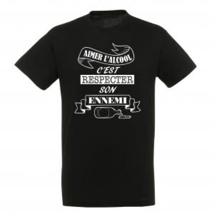 Tshirt unisexe Respecter Son Ennemi Noir Profond S