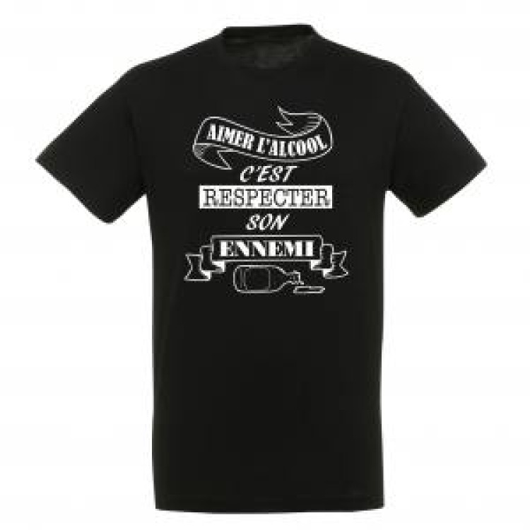 T-shirt unisexe Respecter Son Ennemi Noir Profond S