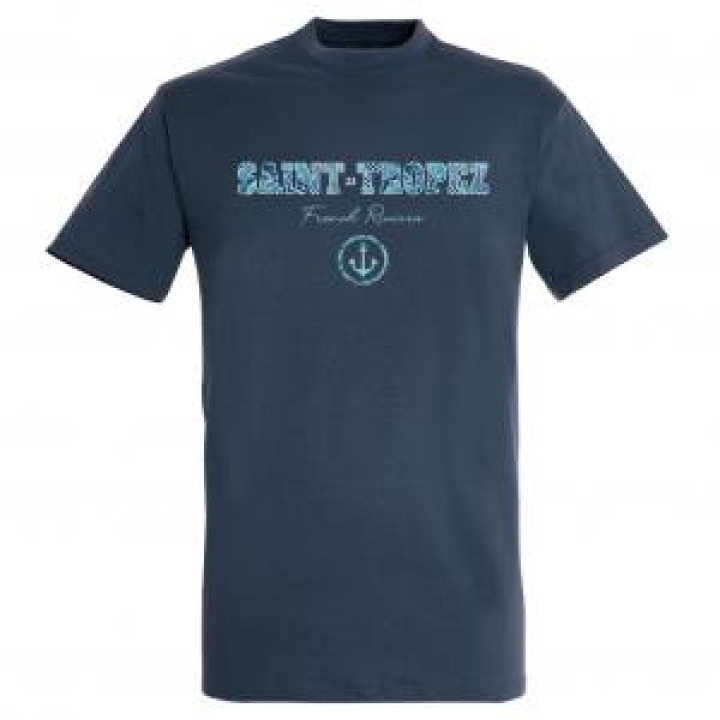 Tshirt unisexe Saint Tropez French Riviera Ancre Denim S